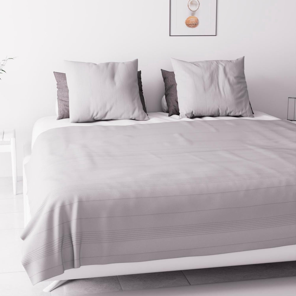 Soleil D'Ocre Adele, Zygzak, Zrzucony z sofy, Polycoton, Szary, 220 X 240 Cm Kołdry i kołdry Naty Shop