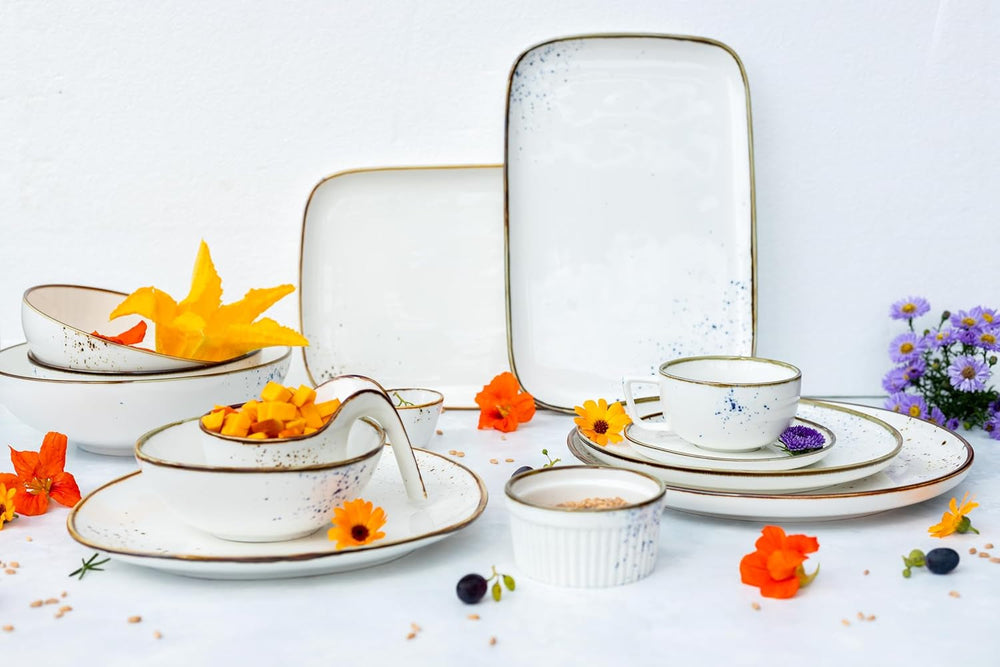 Seria MĘSER Pintar, wysokiej jakości zestaw zastawy stołowej dla 4 osób, łączna usługa 16 sztuk Zestawy zastawy stołowej Naty Shop