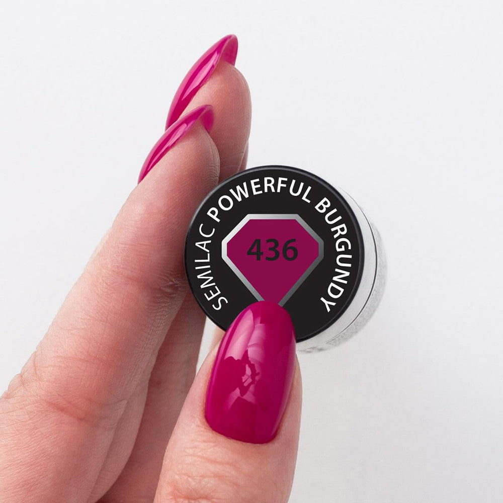 Lakier UV do paznokci Semilac Hybrid 436 Mocny Burgund 7ml Kolekcja Even Better Together