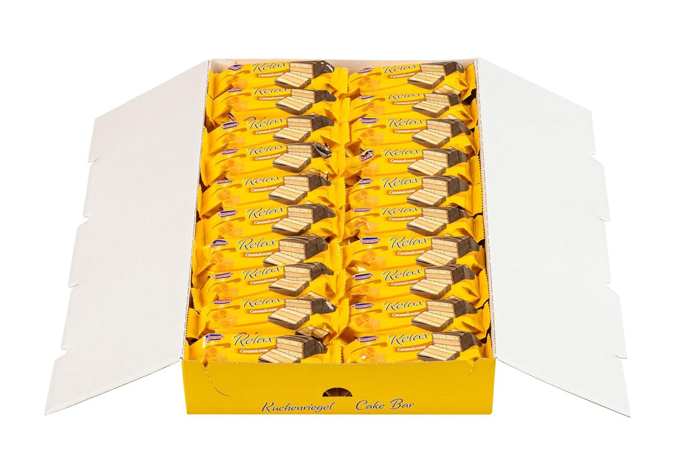 KuchenMeister Relax Batonik Kakaowy 32g | Biszkopt czekoladowy | Delikatne nadzienie z kremem kakaowym | Chrupiąca Ciemna Czekolada | Idealna przekąska między posiłkami | 1x batonik 32g