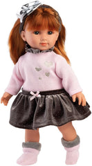 Llorens 1053551 Lalka Nicole, z rudymi włosami i niebieskimi oczami, Fashion Doll z miękkim ciałem, inkl. modny strój i fryzura, 35 cm