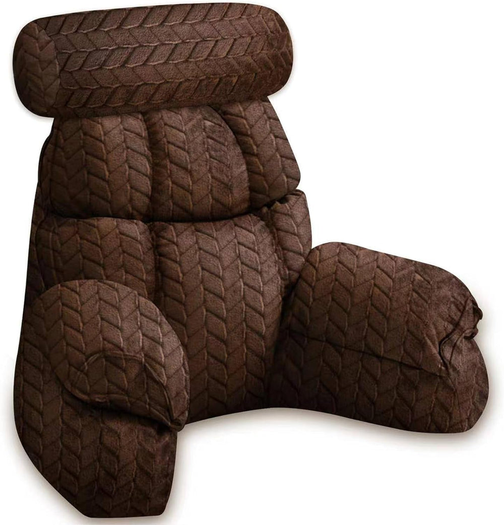 Pernă de citit pentru pat și canapea, pernă de spate pentru pat, pernă de citit cu spătar pentru adulți, confortabilă pentru a sta, a citi și a viziona televizorul pe podea sau pe canapea (Gri închis, 65 * 30cm)