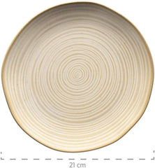 MÄSER 931818 Serie Nottingham Vintage Geschirr-Set Für 4 Personen, 12-Teiliges Frühstücksservice Mit Unregelmäßig Runden Formen Im Retro Look, Steinzeug, Beige Seturi vesela masa Naty Shop