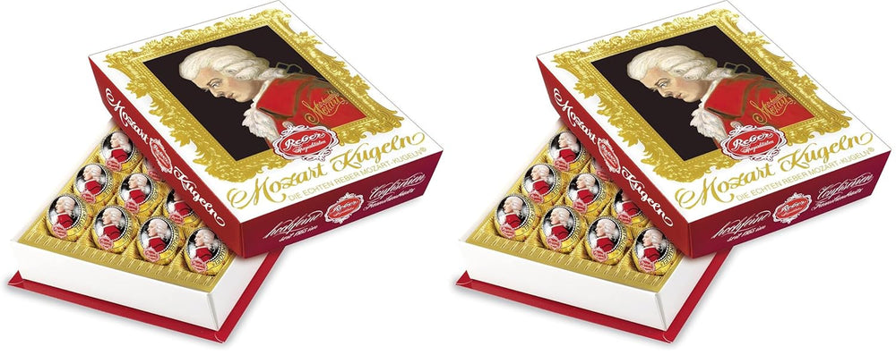 Kulki Reber Mozart z gorzką czekoladą, opakowanie 6 szt. z marcepanem i nugatem, wegańskie - 1 x 120 g