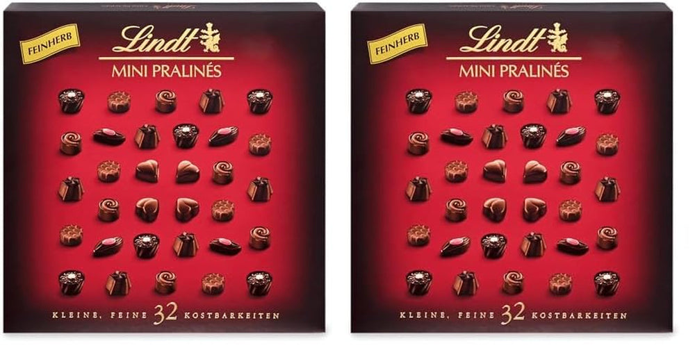 Lindt, pudełko czekoladek z 18 pralinami każda w 6 asortymentach, 90 gramów Naty Shop Chocolate Candies 2 x 163 gramy Ciemna czekolada z różnymi nadzieniami