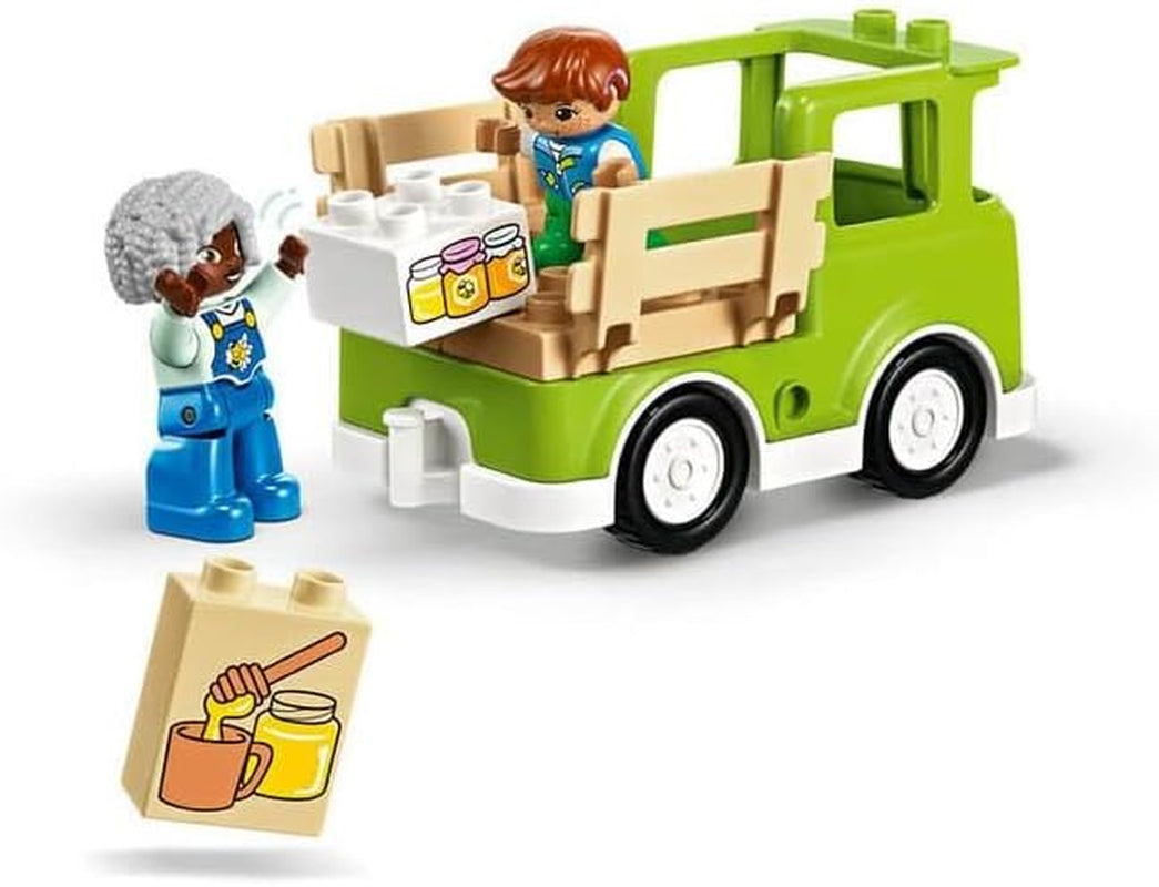 LEGO DUPLO Miejskie pszczelarstwo i ule, zabawka edukacyjna dla małych dzieci z 2 figurkami i ruchomą ciężarówką, zestaw do budowania i przebudowy, zabawka dla małych dzieci od 2 lat 10419 Zestawy do budowania Besuche den LEGO-Store