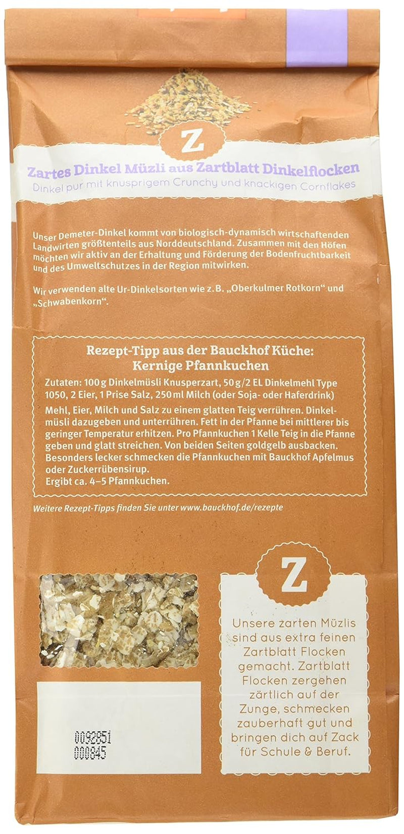 Crispy Hof Orkiszowe Muesli (1 x 425g) Opakowanie 1 szt