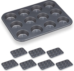 Relaxdays Muffinform, 2Er Set, 12Er Muffinbleche, Antihaftbeschichte, Carbonstahl, Muffins & Cupcakes, Ø 6,5 cm, Pszenica, 10030825 Formy i blachy do pieczenia Naty Shop 2