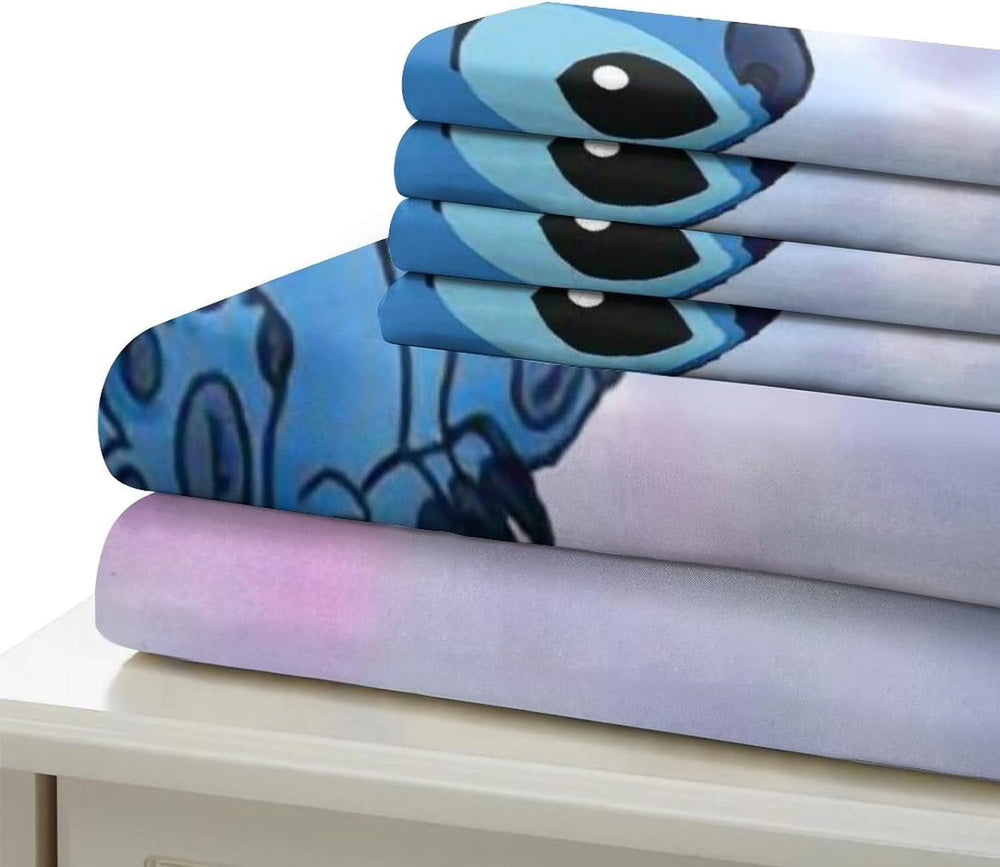 Zestaw pościeli 3-częściowy, Pościel Stitch - dziecięca Naty Shop Fioletowa Pojedyncza (90 X 190)