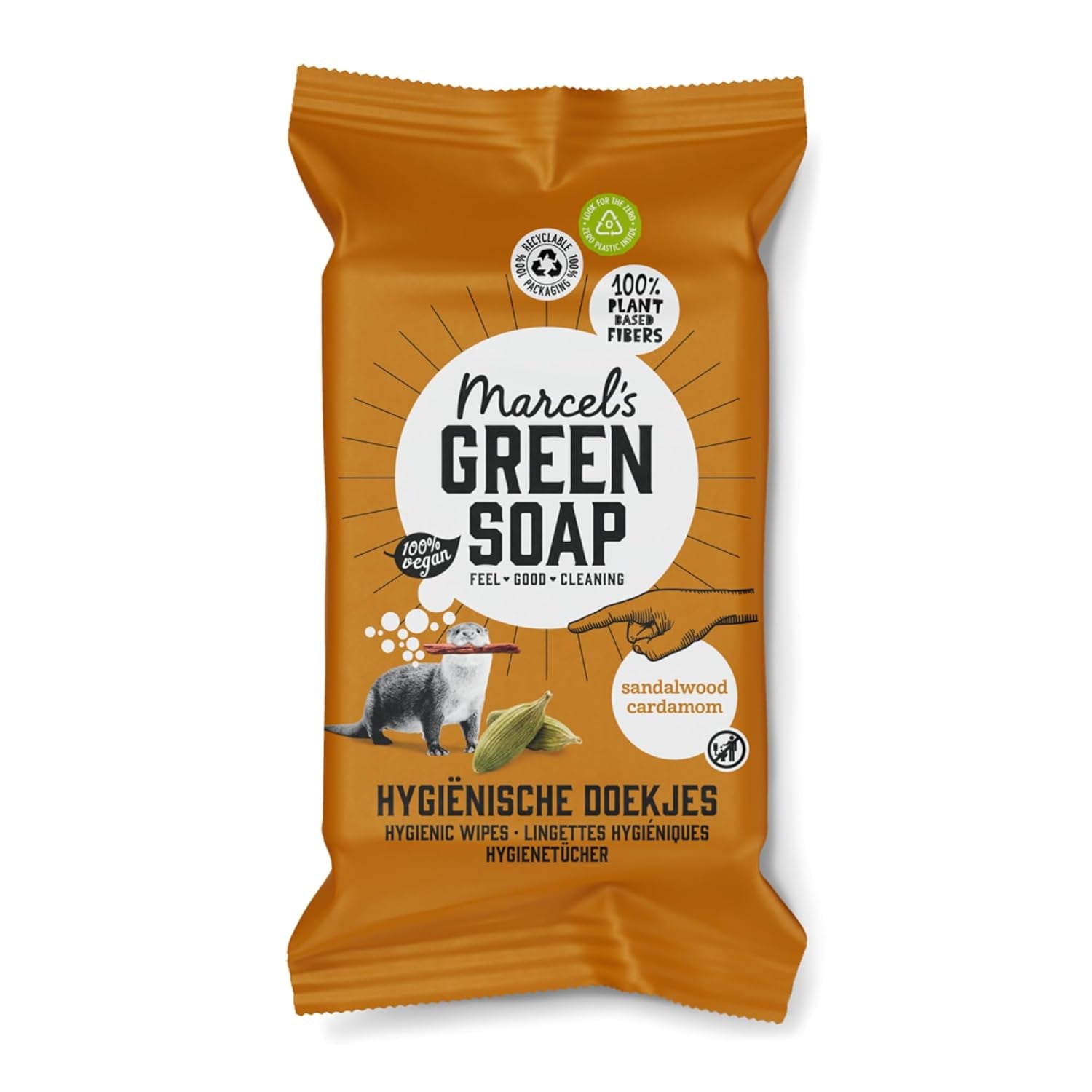 Chusteczki nawilżane do rąk Marcel's Green Soap, 60 szt. - Wanilia i kwiat wiśni - Na bazie roślin - Organiczne