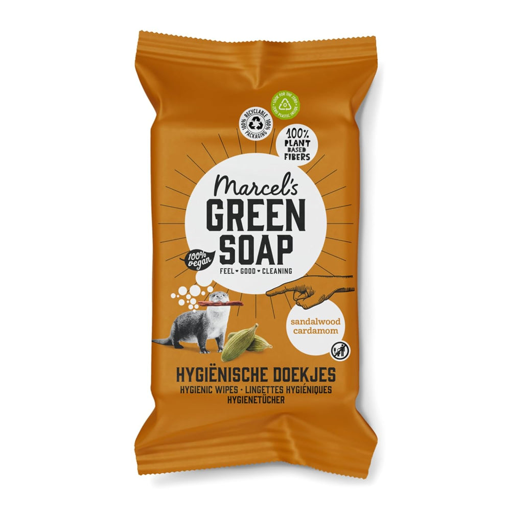 Chusteczki nawilżane do rąk Marcel's Green Soap, 60 szt. - Wanilia i kwiat wiśni - Na bazie roślin - Organiczne