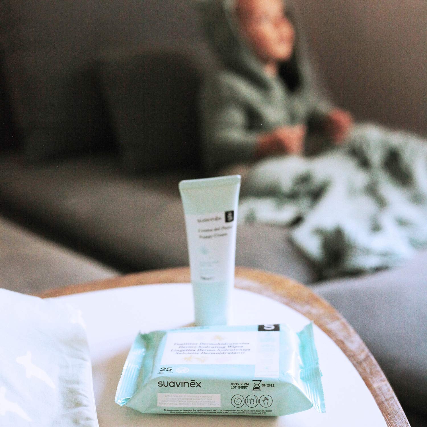 Suavinex Chusteczki nawilżane dla niemowląt 60 sztuk Odpowiednie dla skóry atopowej 96% naturalnych składników