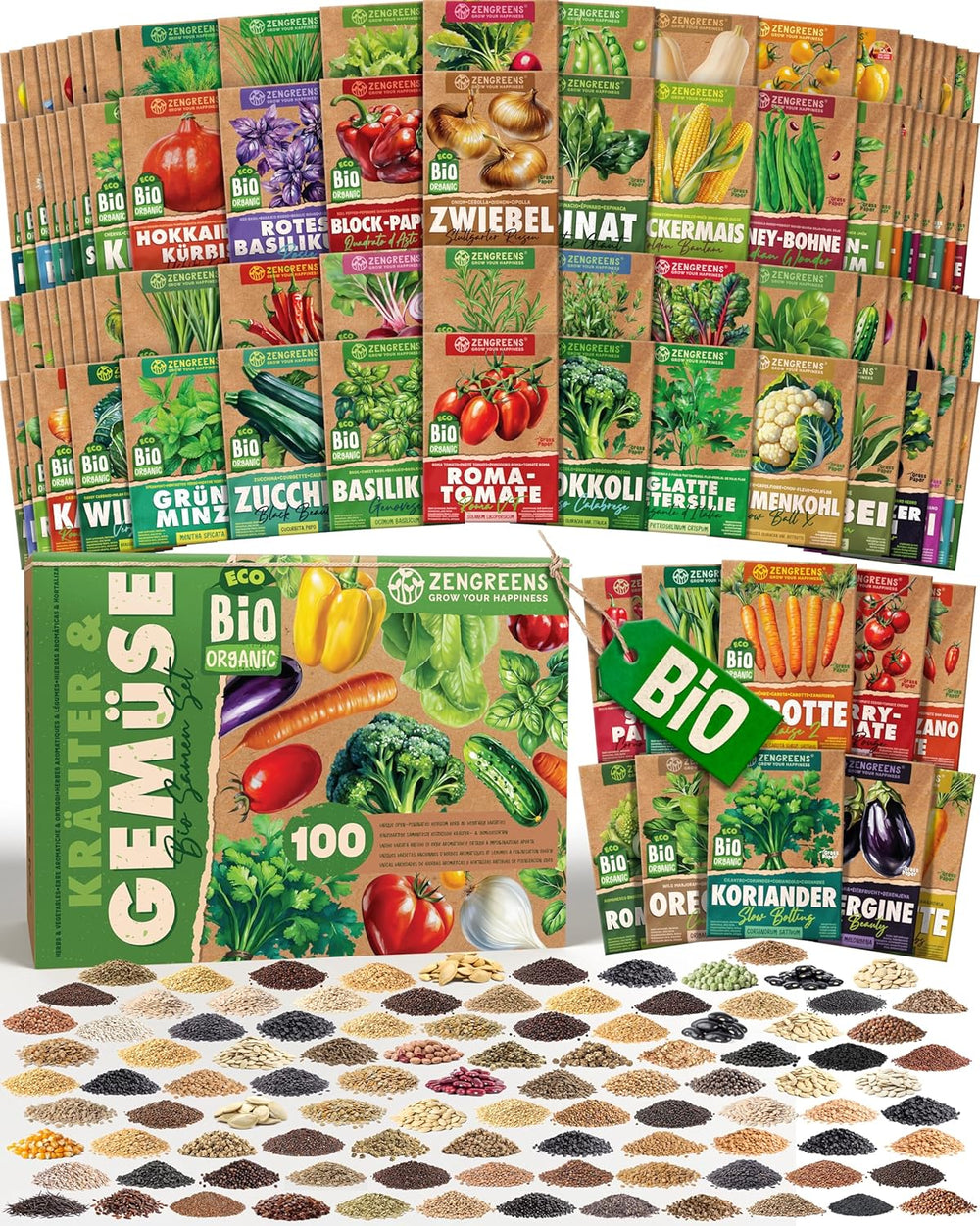 Organiczne nasiona bazylii w zestawie 6–6 nasion bazylii do łatwej uprawy w ogrodzie, na balkonie lub na podwyższonej grządce - Nasiona roślin - Sadzonki