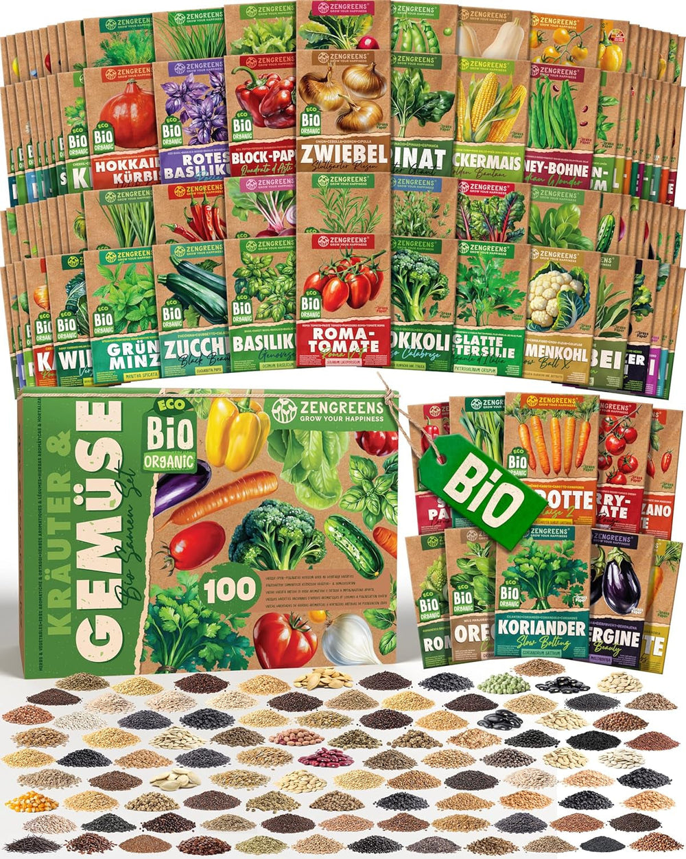 Semințe de busuioc organice într-un set de 6 - 6 semințe de busuioc pentru cultivare ușoară în grădină, balcon sau strat înălțat - semințe de plante - răsaduri