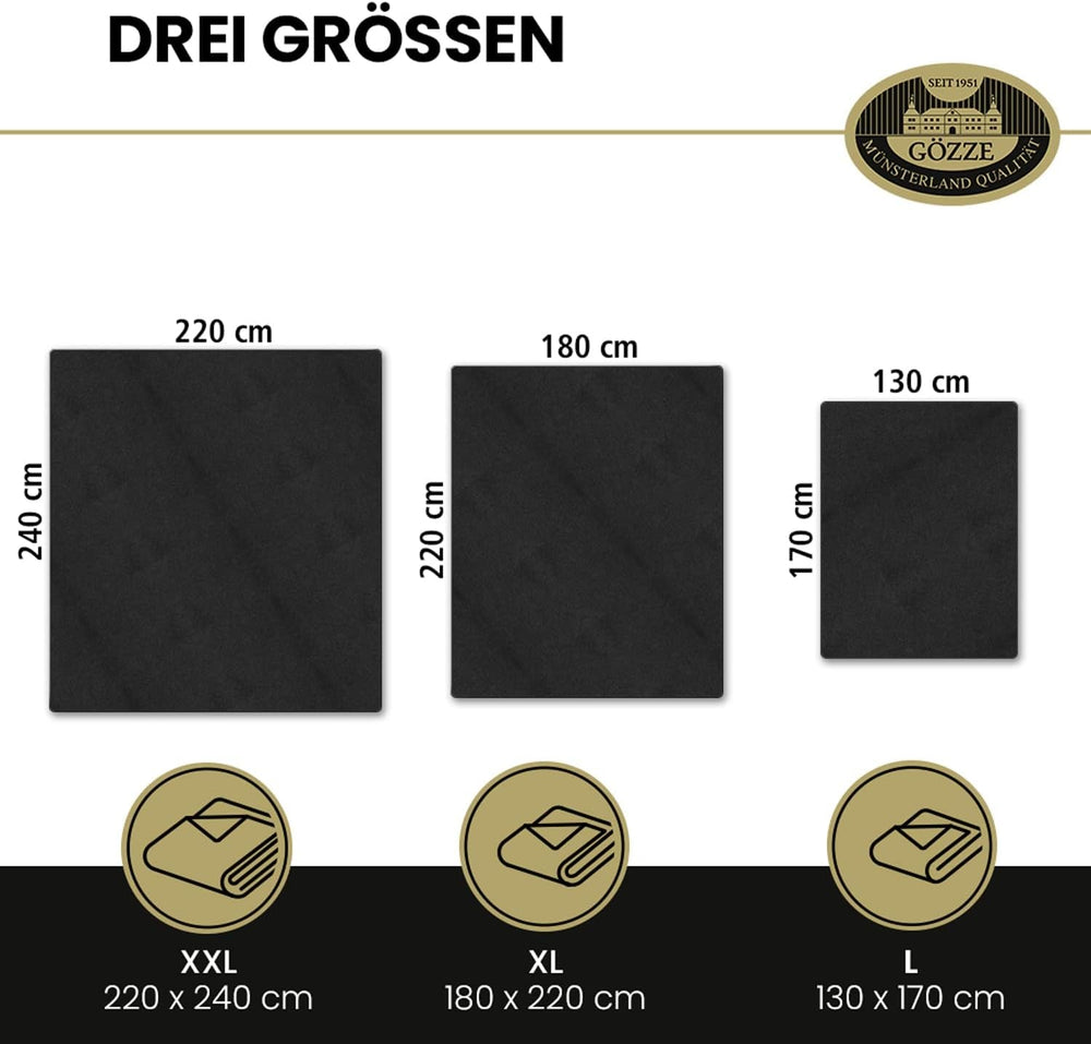 Gözze - Wygodny koc Premium Cashmere-Feeling, 500 G/M², 180 x 220 cm - musztardowy Łóżka i koce Besuche den GÃ¶zze-Store