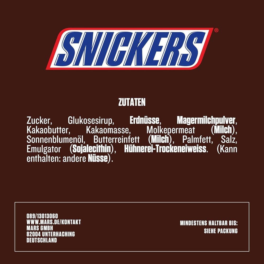 Snickers Batonik Czekoladowy Karmel Orzechowy, 5 batoników | Piłka nożna z przekąskami | (1x5x50g)