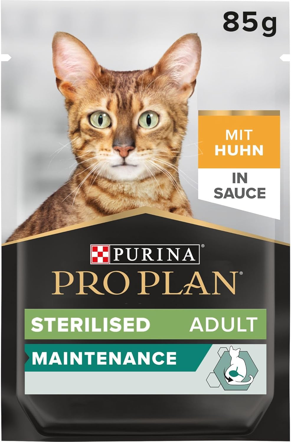 Hrană umedă sterilizată Pro Plan pentru pisici adulte, cu pui, pachet de 26 (26 x 85 g)