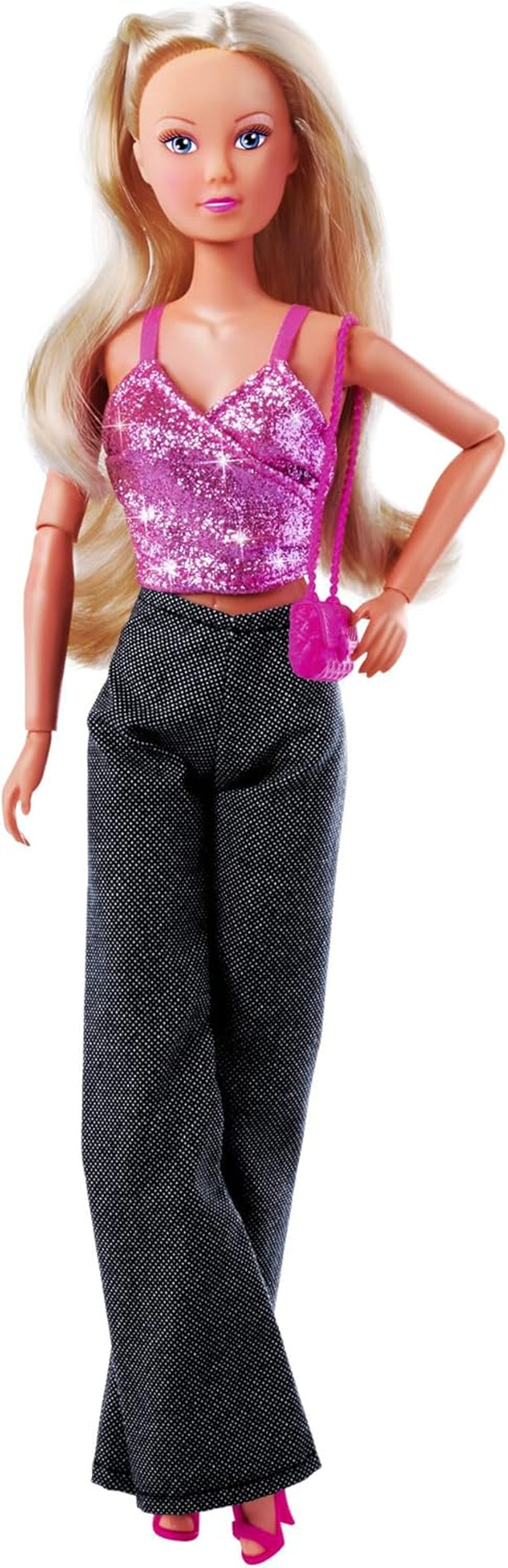 Simba Steffi Love Jeans & Glitter, 2-Fach Sortiert, es Wird nur EIN Artikel geliefert, Glittertop mit Jeans und Fashion Zubehör, für 29cm Ankleidepuppen, ohne Puppe, ab 3 Jahren