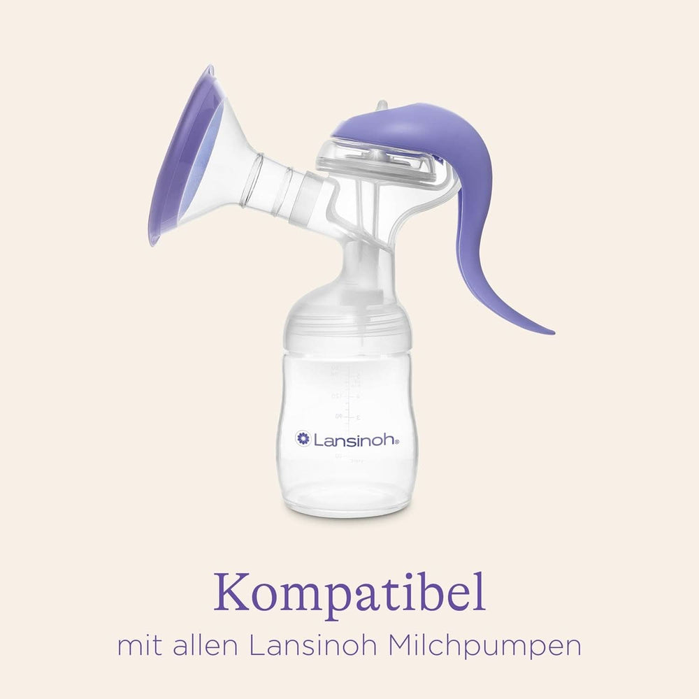 Lansinoh Muttermilchflaschen, 4 X 160 Ml - Zur Sicheren Muttermilch Austellungen - Neues Kompaktes Design Für Verbesserte Stabilität - Mit Stapelbarem Deckel Akcesoria Żywność i karmienie piersią Bebe Naty Shop