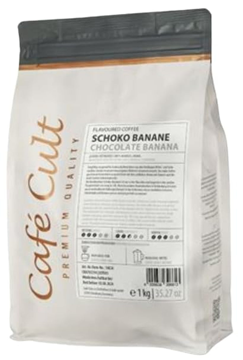 ® Cafea cu ciocolată și banane la pungă de 1 kg, cu aromă de boabe întregi