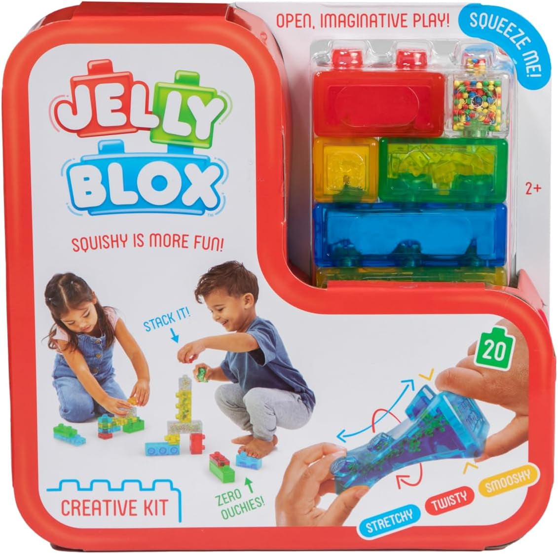 Jelly Blox - Creative Kit, Bauspielzeug ab 2 Jahren, mit 20 Sensorische Bausteine, Konstruktion Spielzeug für Kinder