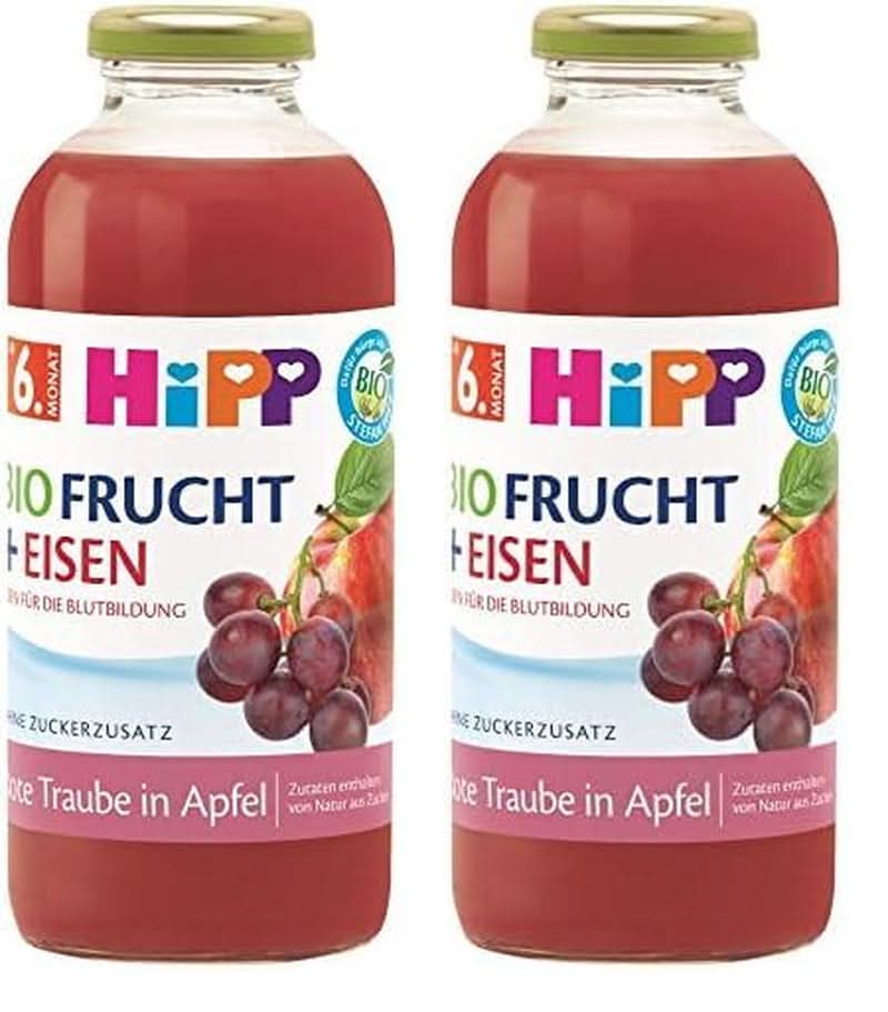 Hipp Organiczne napoje z sokiem owocowym +, wieloowocowe z witaminą C, opakowanie 6 szt. (6 x 0,5 L) Matka i Dziecko Naty Shop 2 x 500 ml Czerwone owoce