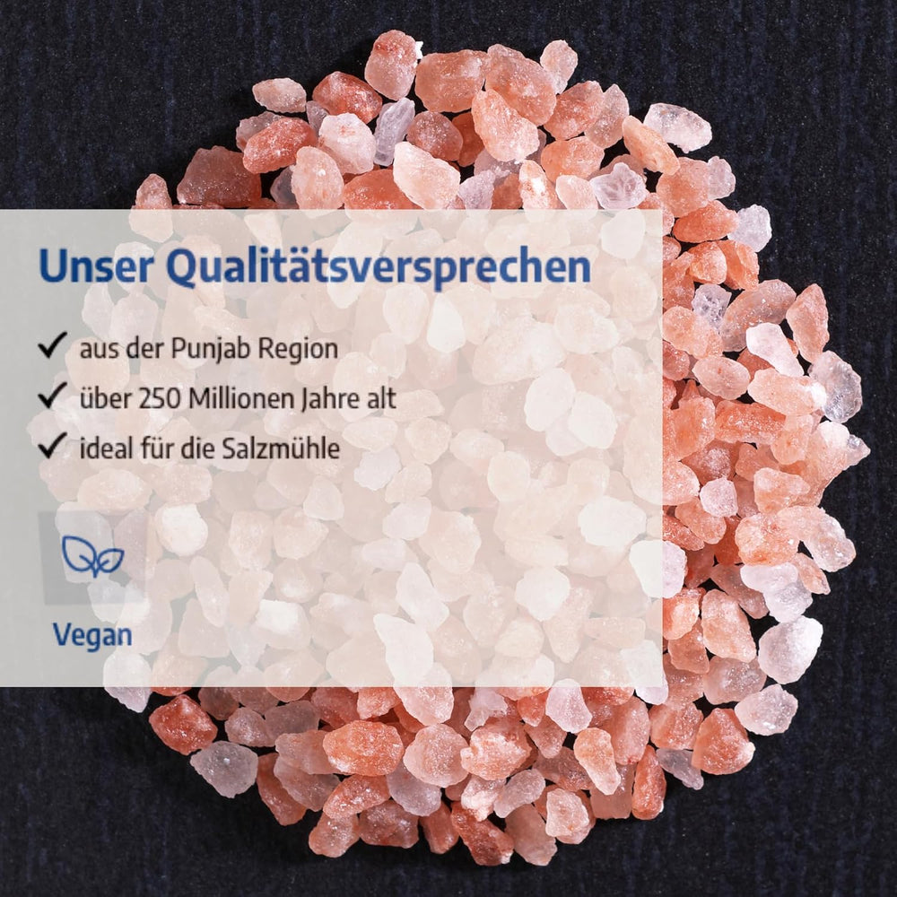 Govinda Kristallsalz - gruba (1kg) | 250 milionów dolarów alt | Region Salz aus der Pendżab | 100% naturalnego piękna i ohne Zusätze | Ajurweda | wegańskie | Idealny do młyna solnego