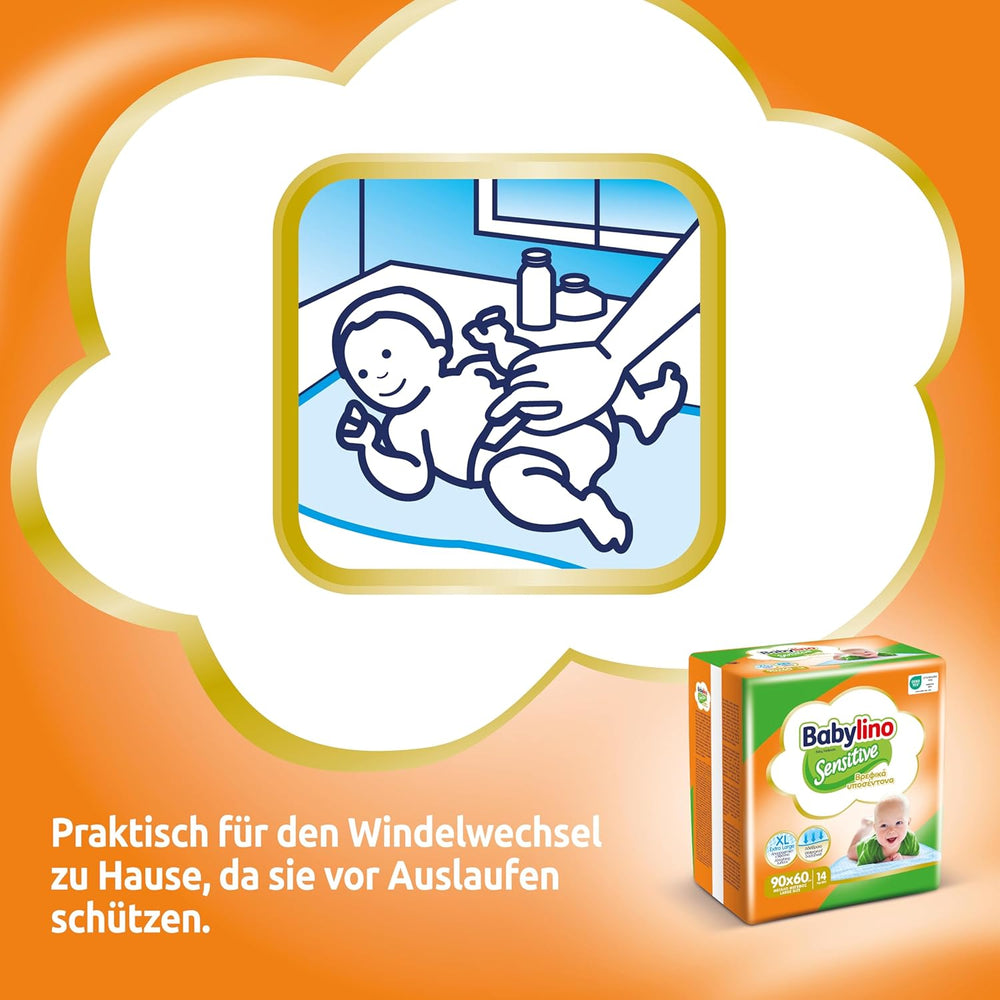 Chusteczki nawilżane wrażliwe, 90 x 60 cm, wyjątkowo chłonne, 14 sztuk