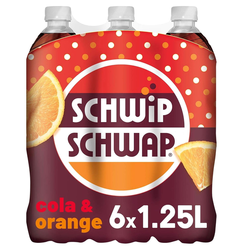 SCHWIPSCHWAP, The Original - Napój bezalkoholowy cola z kofeiną i pomarańczami, zestaw 6 x 1,25 litra Napoje bezalkoholowe Naty Shop