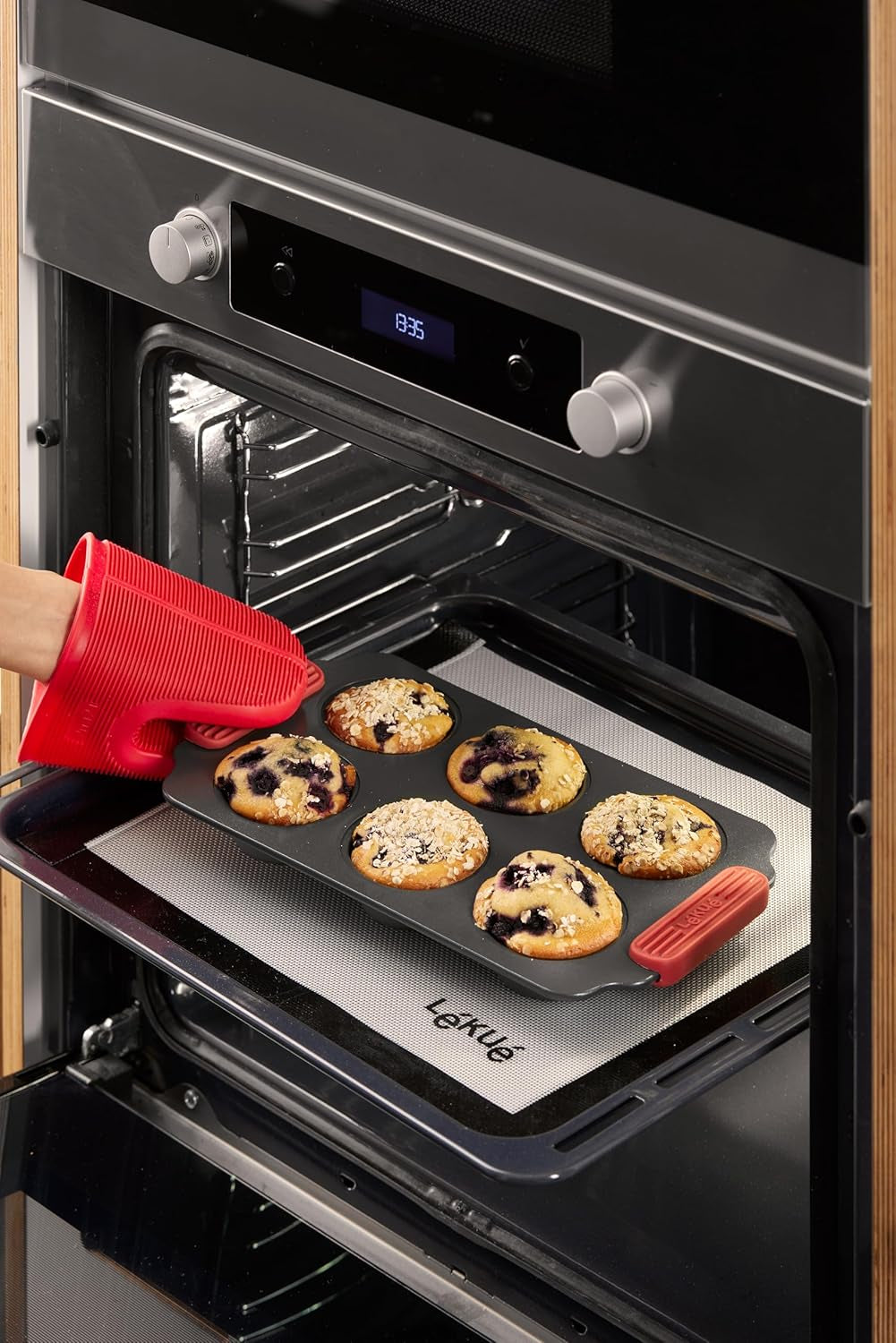 Lékué Muffin-Backform, Antihaftbeschichte, Metall, 6 Mulden Formy i blachy do pieczenia Naty Shop