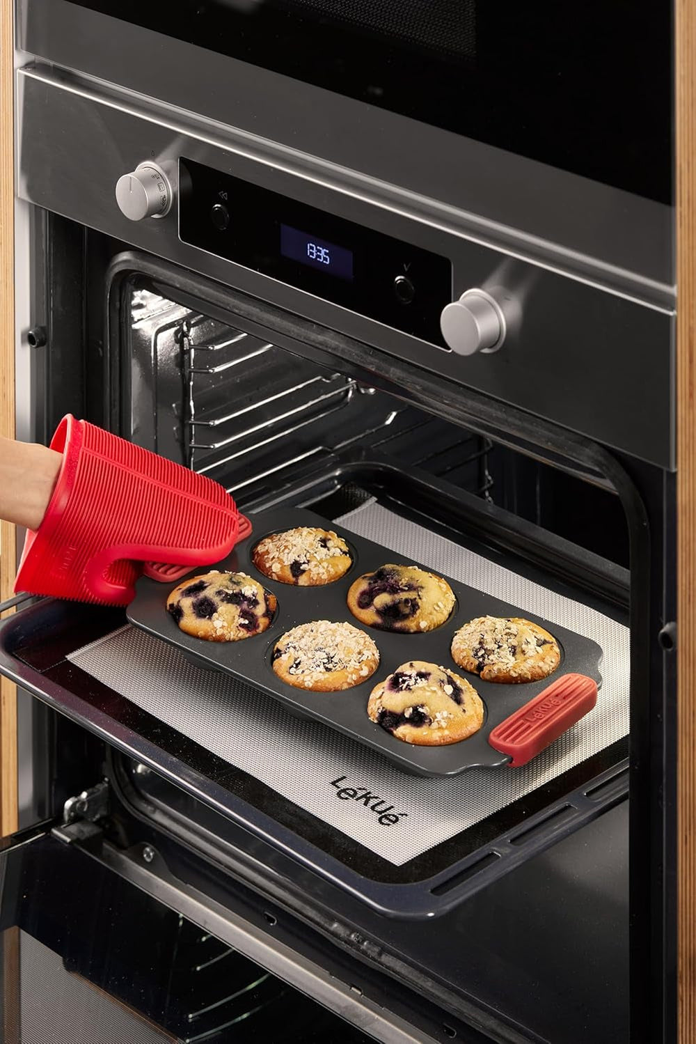 Lékué Muffin-Backform, Antihaftbeschichte, Metall, 6 Mulden Formy i blachy do pieczenia Naty Shop