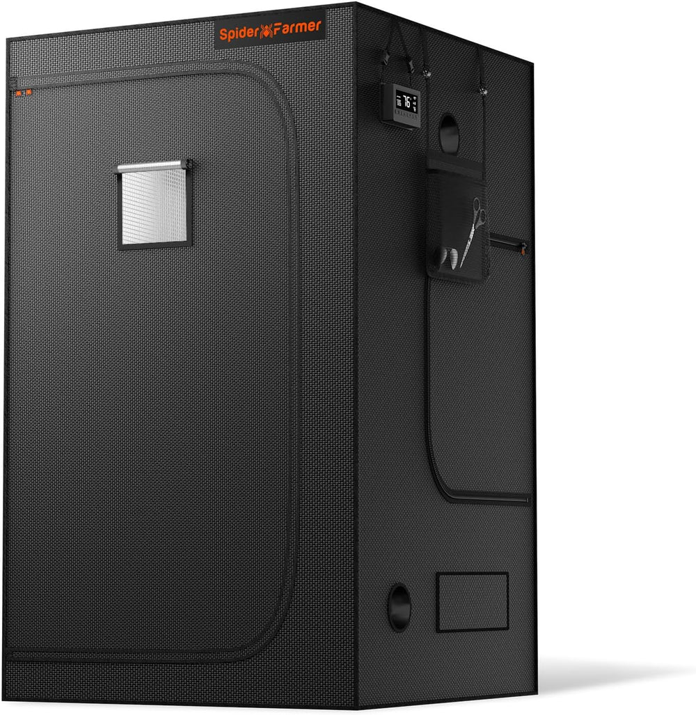 Namiot do uprawy Spider Farmer Pro 70x140x200 cm z drzwiami rolowanymi, oknem obserwacyjnym, zdejmowanym panelem podłogowym, tkaniną Mylar 2000D, do hydroponiki wewnętrznej z SF4000, G4500, SE4500