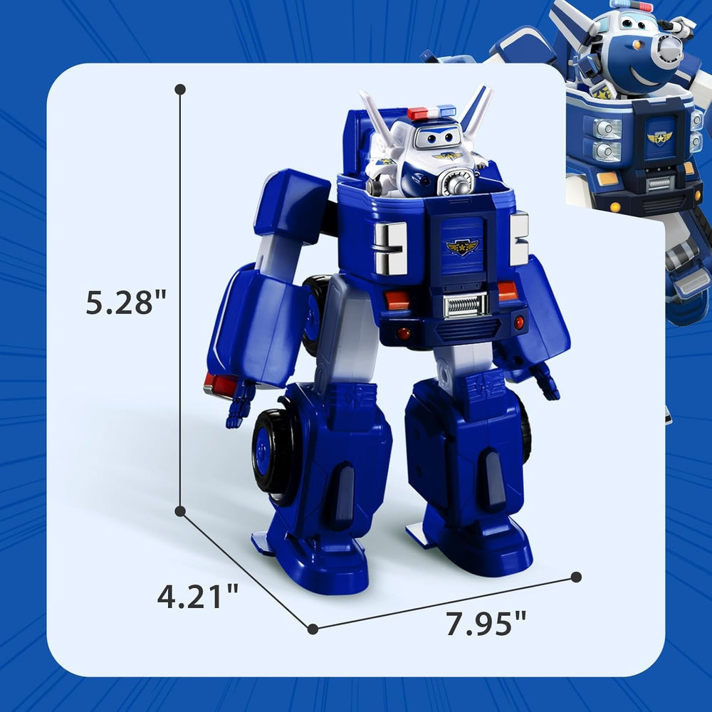 SUPER WINGS - VEHICUL ROBOT CONVERTIBIL "PAUL'S CRUISER" 18 Cm + 1 FIGURĂ 5 Cm - Mașină și avion de jucărie Transform-A-Bots din serialul animat - Jucării pentru copii peste 3 ani Action figures Naty Shop