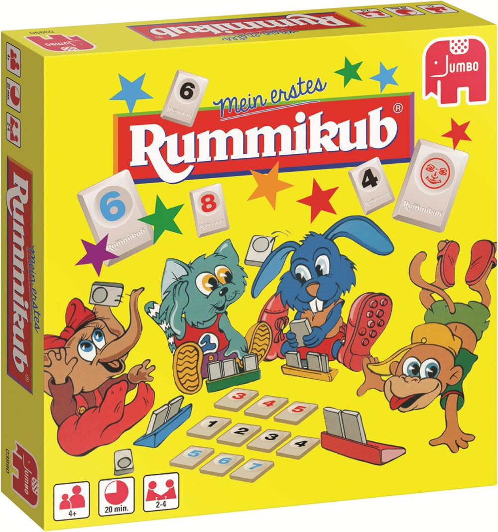 Jumbo Spiele Original Rummikub Classic - der Spieleklassiker unter den Gesellschaftsspielen - für Erwachsene und Kinder ab 7 Jahren JUM17571 Wielokolorowy 2,7 ​​x 3,7 cm