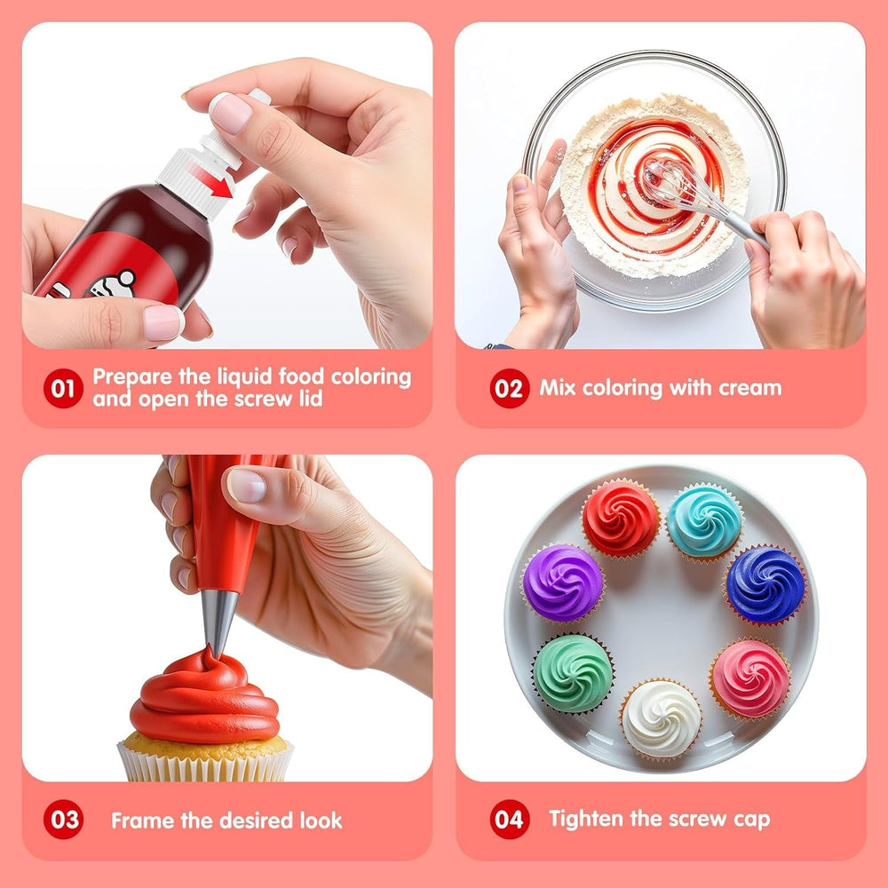 Colorant alimentar roșu 120 ml, colorant alimentar lichid foarte concentrat și fără zahăr pentru copt, prăjituri, macaroane, glazură, fondant, fursecuri, gogoși