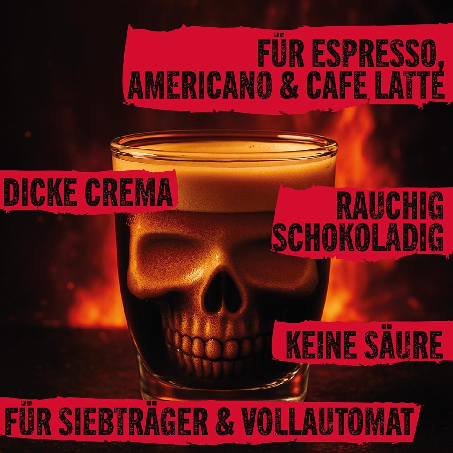 DEAD OR ALIVE DIAVOLO – Espresso Extra Dark – 100% Robusta – Extrem de Puternic – Aciditate Scăzută – Cremă Stabilă – Boabe Întregi 1kg – Prăjire Napoli