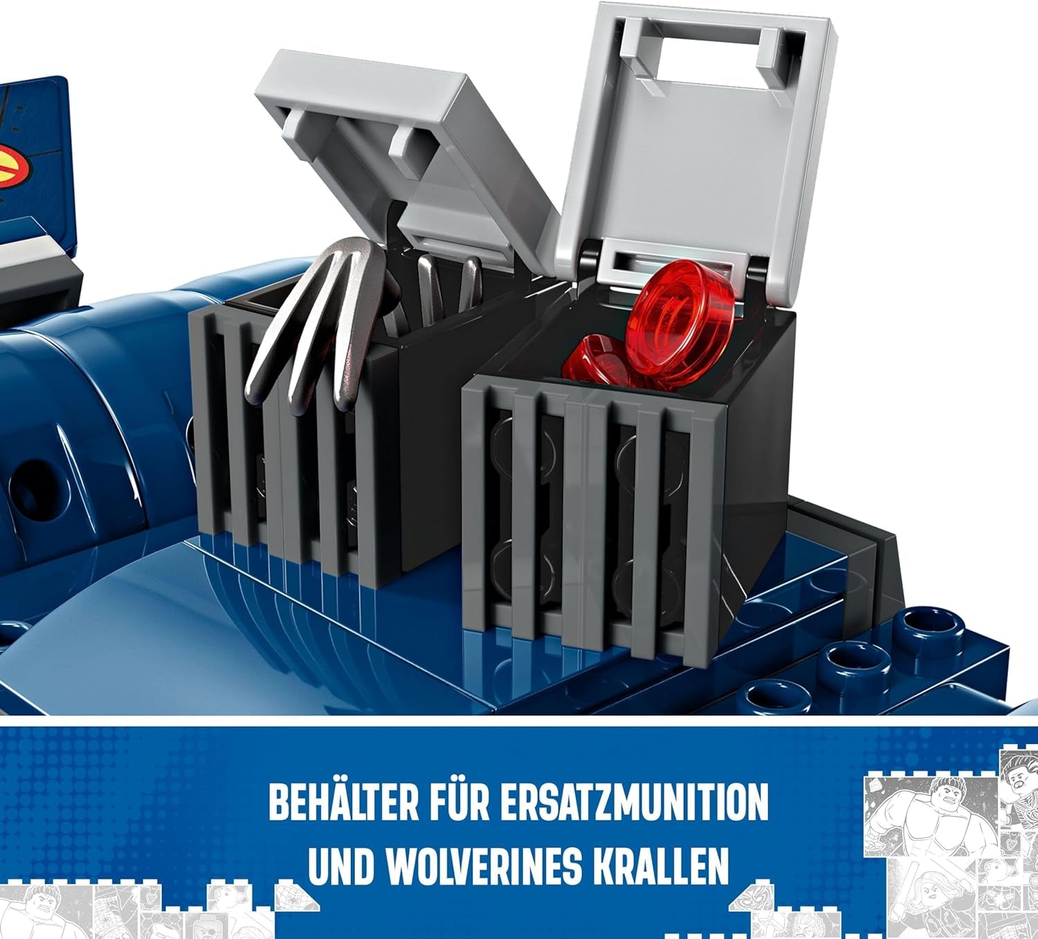 LEGO Marvel X-Jet X-Men budują model samolotu z figurkami, w tym Wolverine'a i Rogue'a. Zabawka superbohatera dla dzieci na prezent dla chłopców i dziewcząt w wieku 8 lat 76281 Zestawy konstrukcyjne Beuche den LEGO-Store