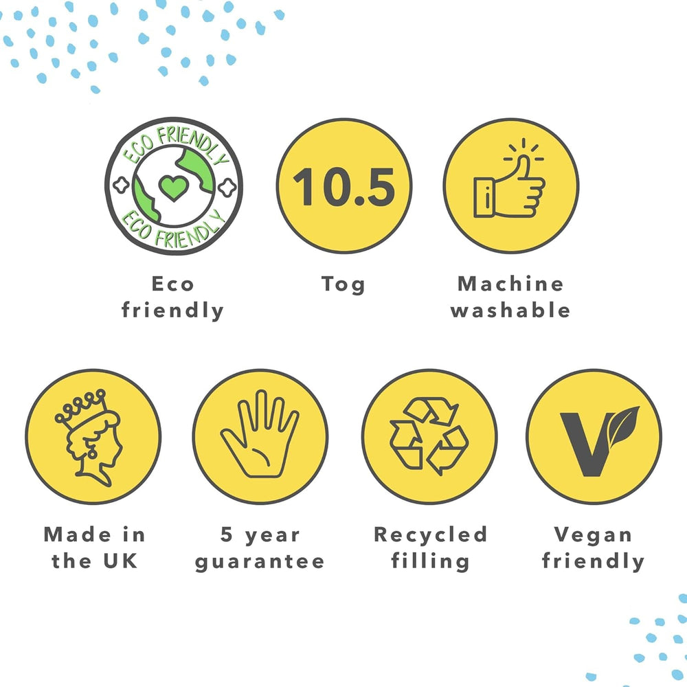 Kołdra Just Right Snug, 10,5 tog, puste włókna, biała, podwójne łóżko Kołdry i kołdry Naty Shop