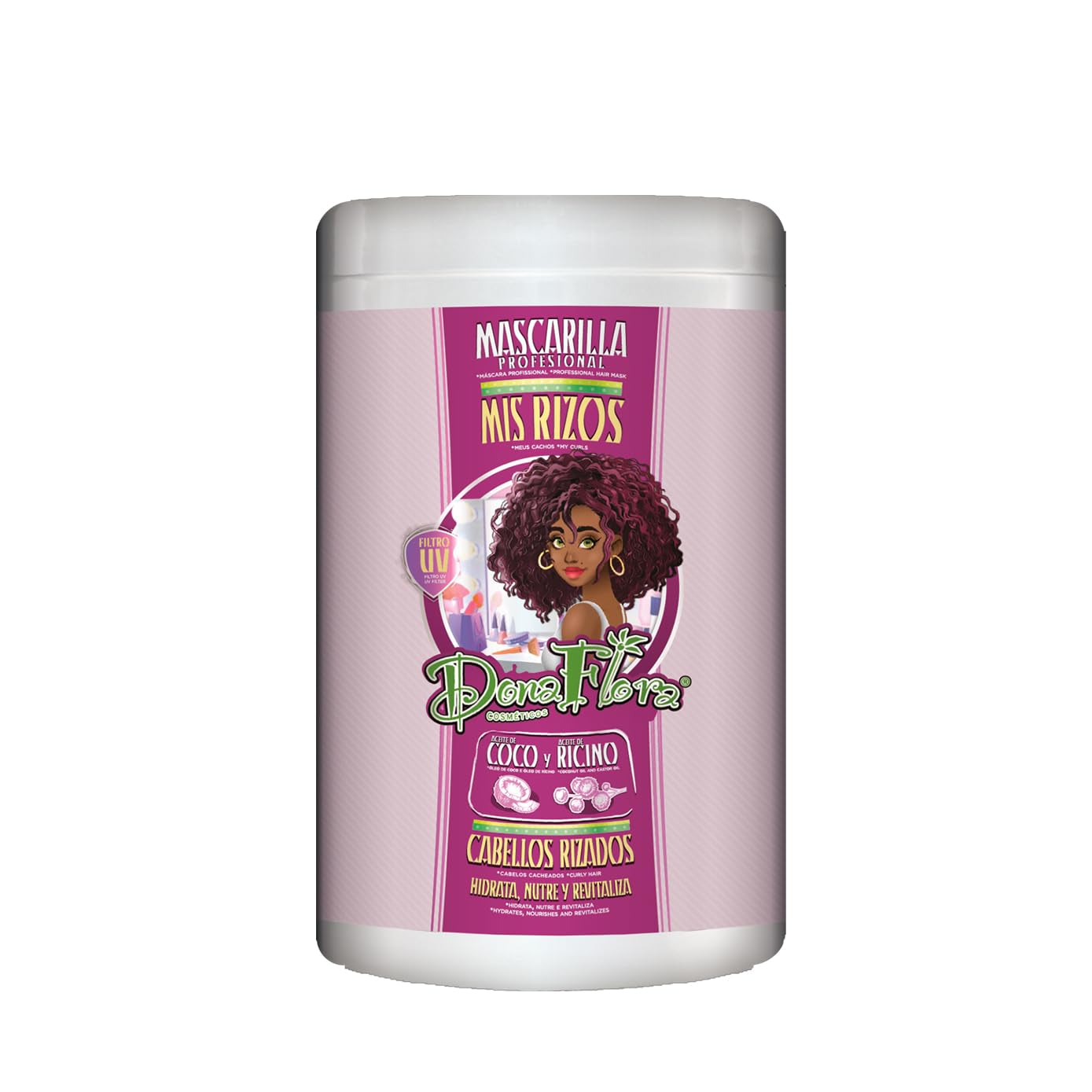 Mască de păr Mis Rizos 1000ml - Îngrijire profundă pentru părul creț și ondulat - Hidratant și anti-frizz - Fără sulfat și fără parabeni - Pentru bucle definite și moi Masca de par Naty Shop Titlu implicit