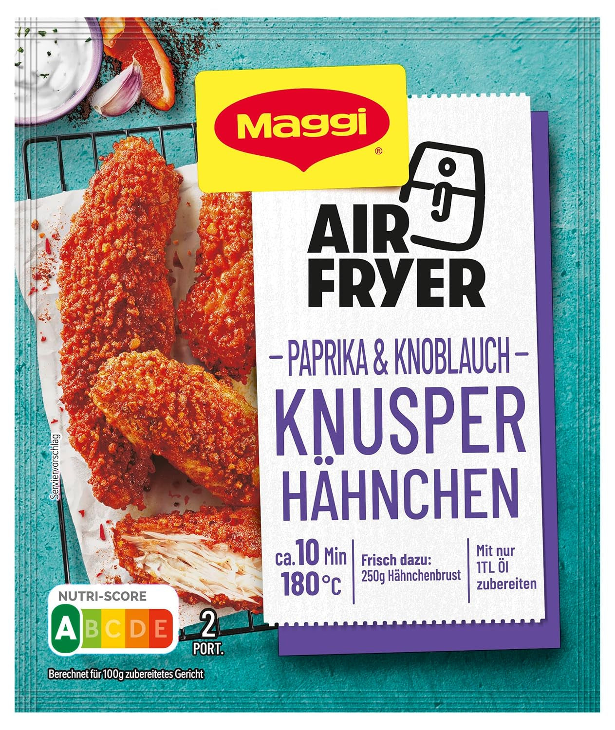 MAGGI Airfryer Knusper Hähnchen - Paprika und Knoblauch, opakowanie 1er (1 x 39g)