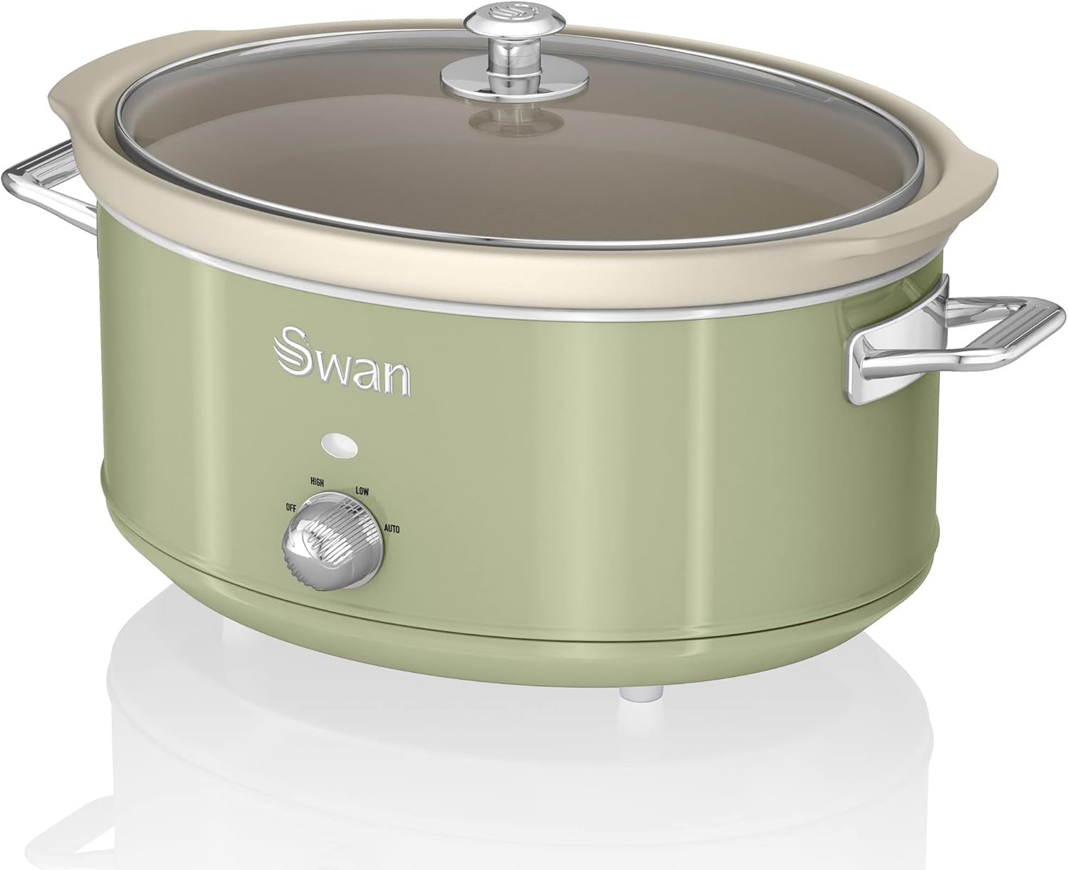 Swan Retro SF17031YELNEW Slow Cooker 6.5 litri, 320W Slow Cooker Naty Shop Verde