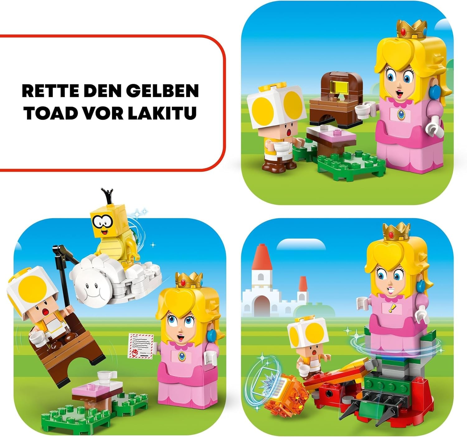 LEGO Super Mario Adventures z interaktywną brzoskwinią, zestaw dla dzieci z żółtą ropuchą, prezent Nintendo dla chłopców, dziewcząt i wszystkich graczy od 6 lat 71441 Zestawy do budowania Besuche den LEGO-Store