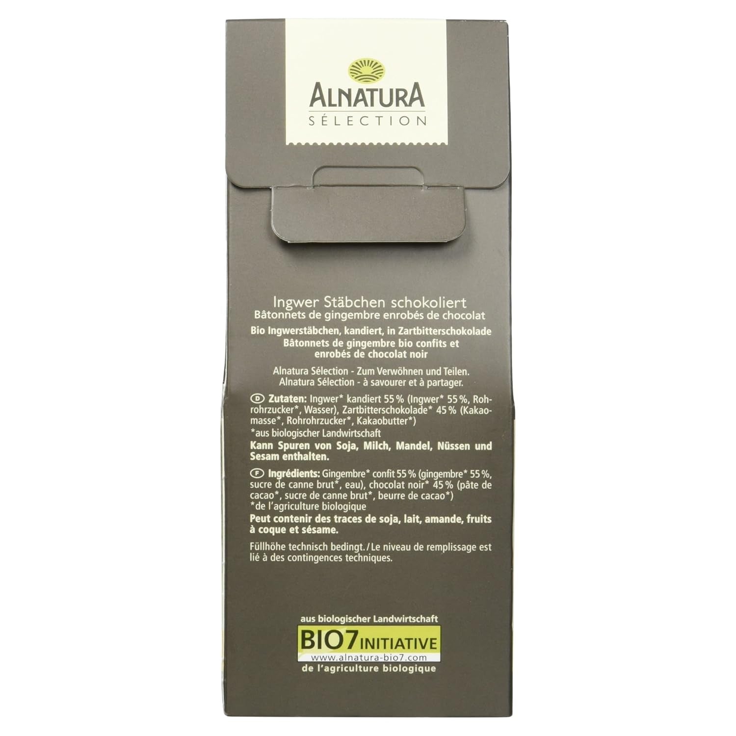 Selection organiczne batoniki imbirowe w czekoladzie, 90g