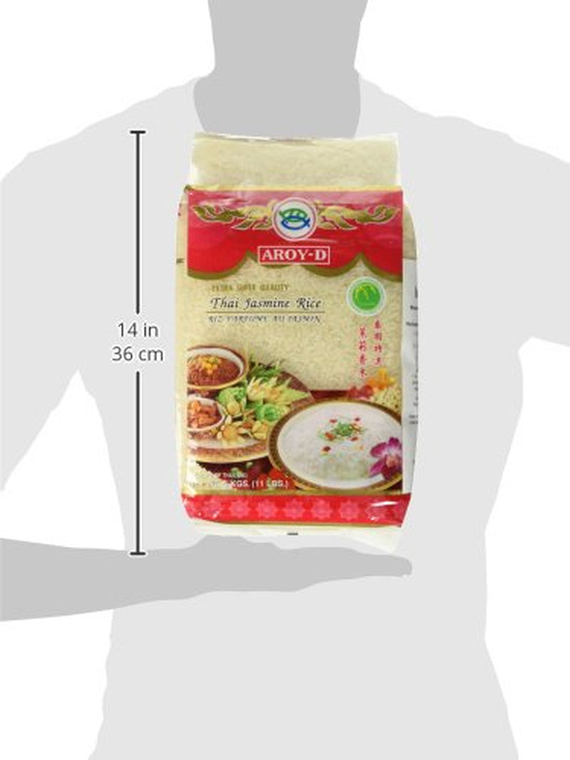 Ryż pachnący Aroy-D, 100% ryż długoziarnisty, 1 opakowanie (1 x 5 kg)