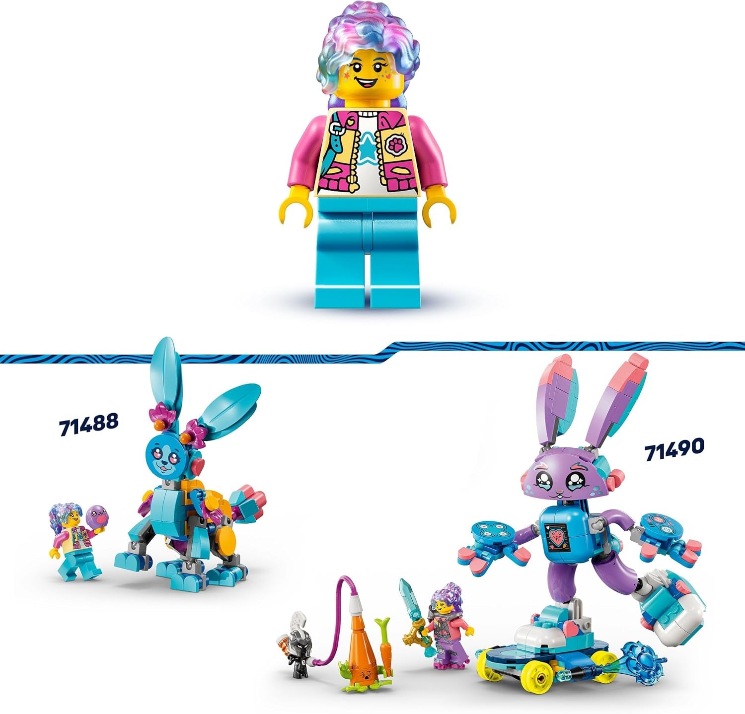 LEGO Dreamzzz Bunchus Kreatywne przygody zwierząt Zabawkowy króliczek dla dzieci Zestaw fantasy 20 w 1 z minifigurką Izzie Prezent dla dziewcząt i chłopców w wieku 7 lat 71488 Zestawy do budowania Besuche den LEGO-Store