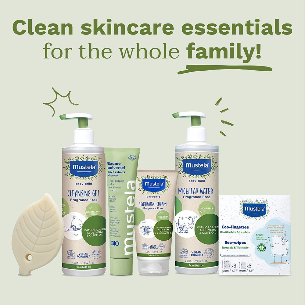 Pieluszki wielokrotnego użytku do ciała i makijażu, w 100% z bawełny GOTS, dla niemowląt i całej rodziny - oczyszczają skórę i pochłaniają brud, odpowiednie dla skóry wrażliwej (6 szt.)