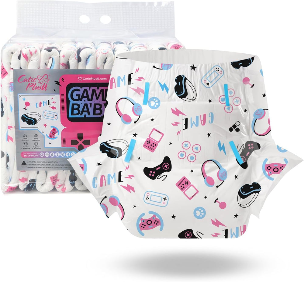 Pieluchy dla dorosłych CutiePlusU, 10 szt., jednorazowe pieluszki w płachcie dla kobiet i mężczyzn, maksymalna chłonność przez noc - kocham lato (średni rozmiar 71-96 cm)