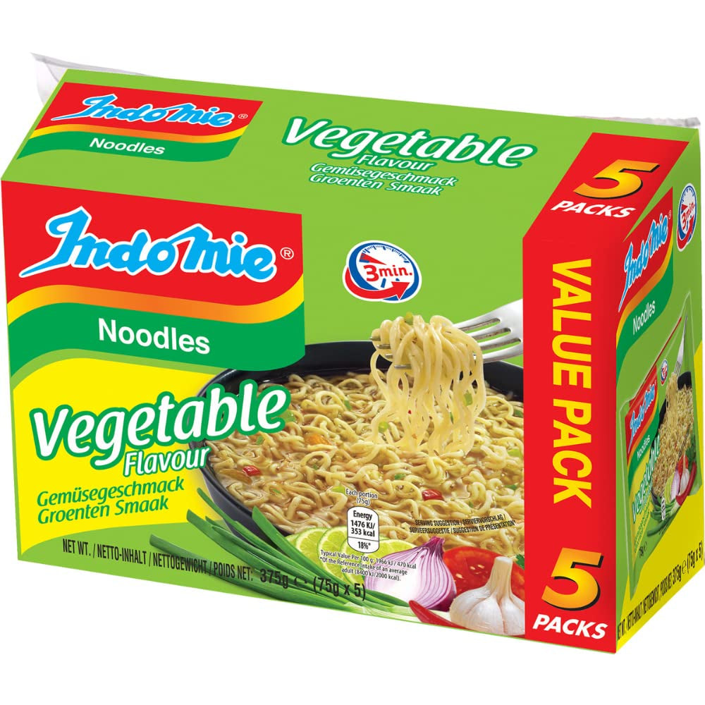 INDOMIE - Makaron błyskawiczny z krewetkami, opakowanie 5 szt. - (1 x 5 x 70 g)