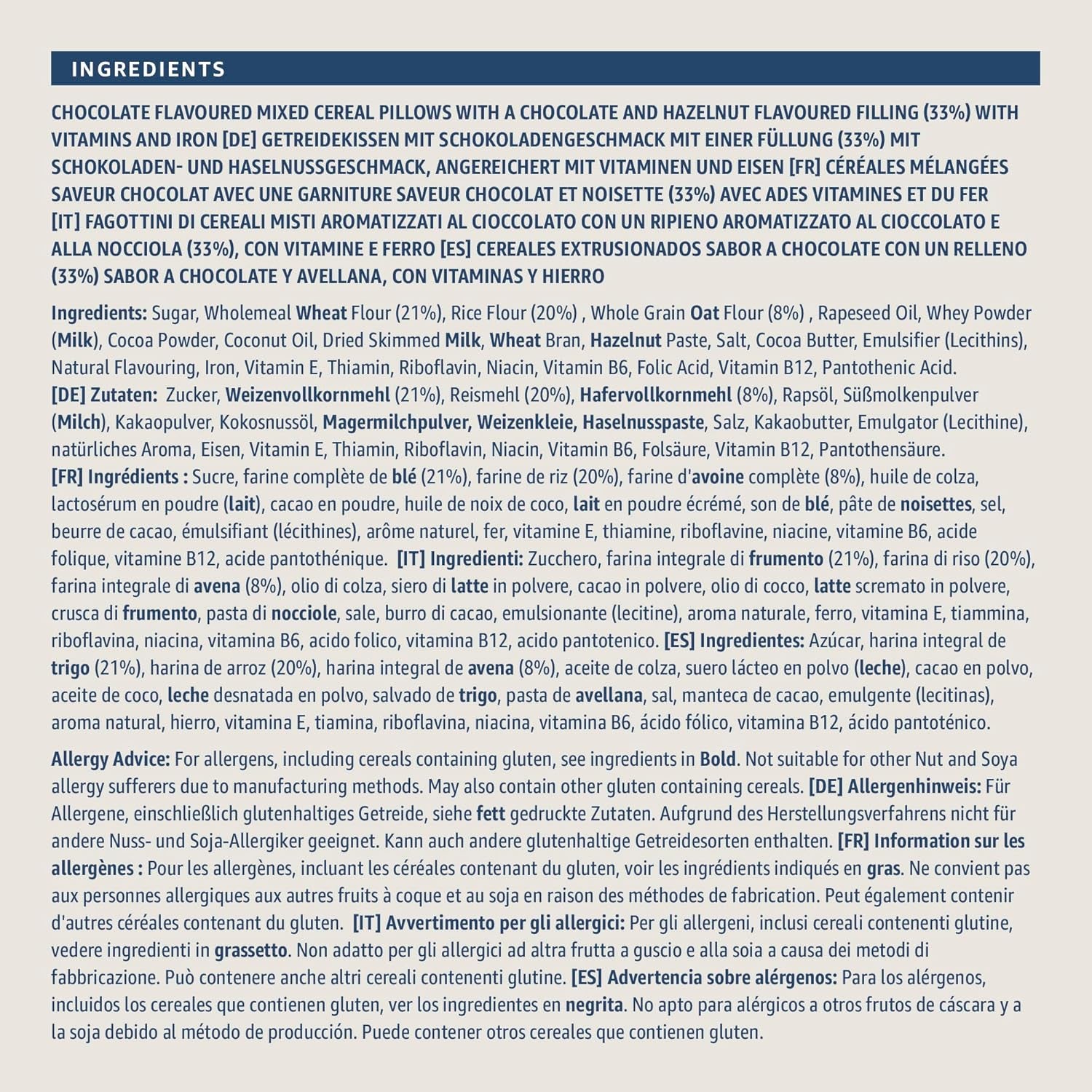 Poduszka czekoladowo-orzechowa od Amazon, 375g