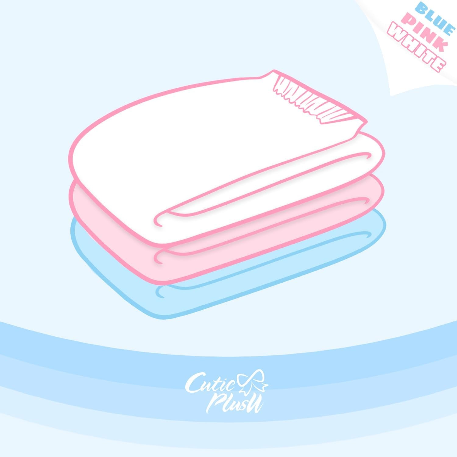 Pieluchy dla dorosłych CutiePlusU, sucha powierzchnia, maksymalna chłonność przez noc, jednorazowa pieluszka dla osób nietrzymających moczu – niebieska, różowa, biała, 3 szt. (średnia 71–96 cm)